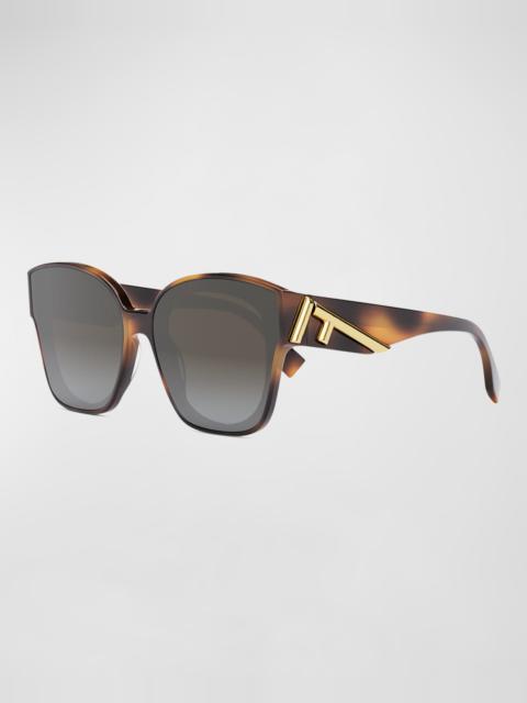 Oversized F Logo Acetate Cat-Eye Sunglasses