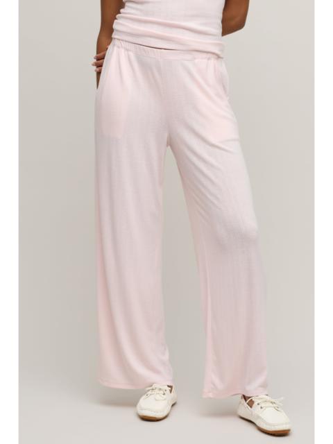 Barefoot Dreams Pointelle Rib Pant with Scallop Trim