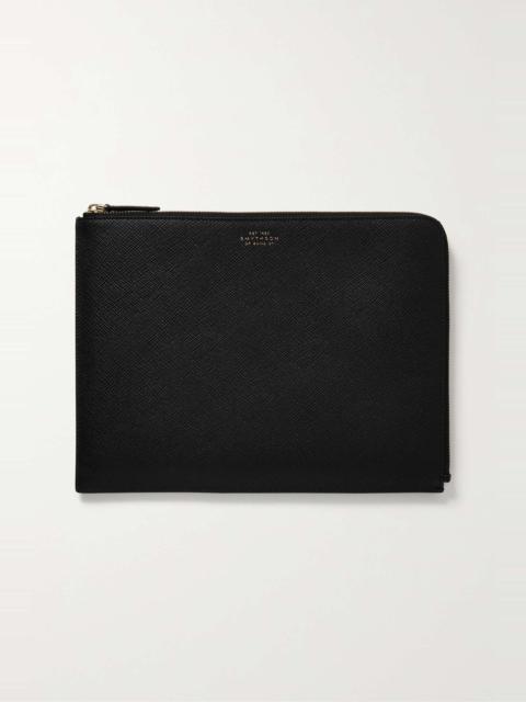 Smythson Panama textured-leather clutch