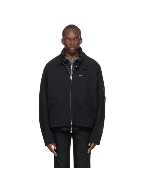 JUUN.J Black Zip Bomber Jacket