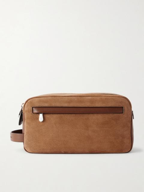 Brunello Cucinelli Leather-Trimmed Suede Wash Bag