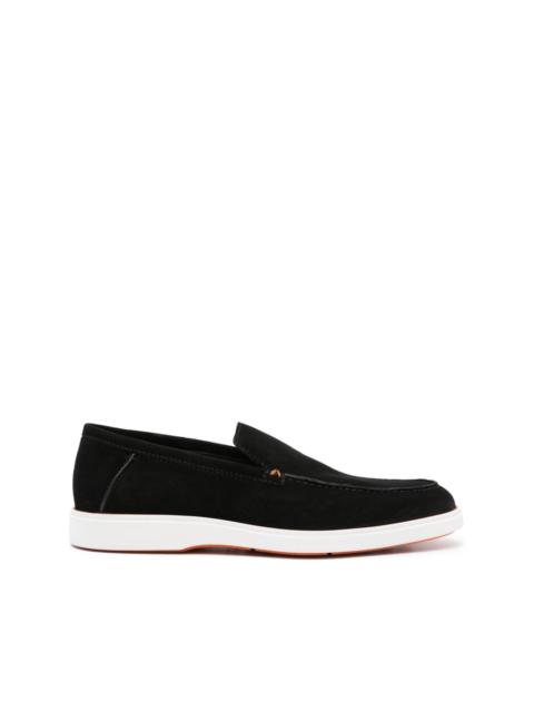 Drain suede loafers