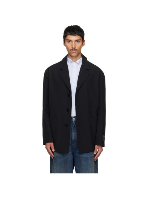 MM6 Maison Margiela Black Wool Blend Suit Blazer