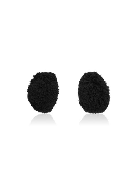 Alaïa Bubble Knit Wool Cuffs black