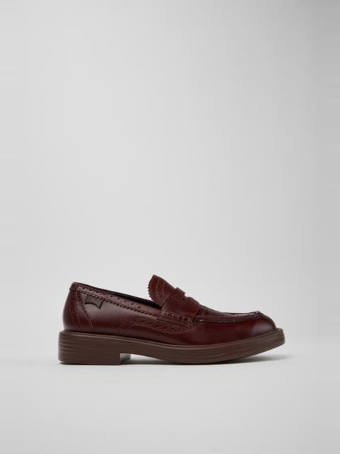 CAMPER Twins Brown Leather Nautical Moccasins for Men.