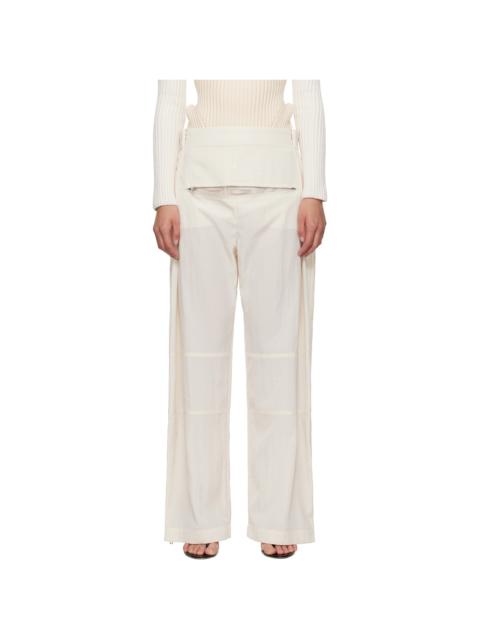 Jean Paul Gaultier Off-White Zip Trousers