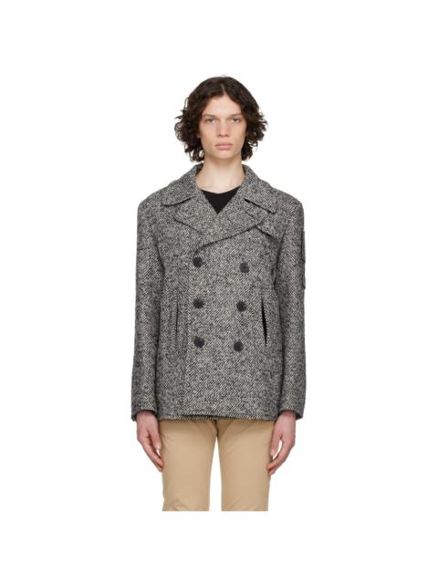 Neil Barrett Black & Off-White Military Peacoat