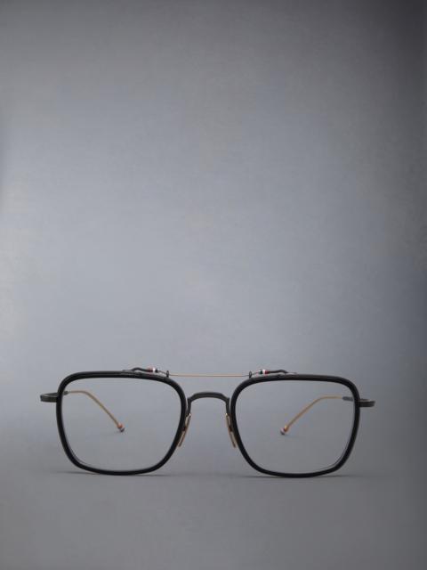 Thom Browne Acetate And Titanium Rectangular Aviator Eyeglasses
