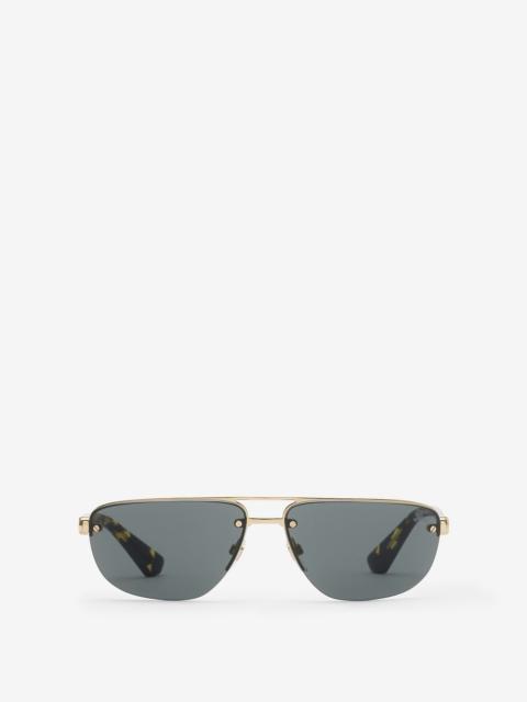 Burberry Metal Shield Rectangular Sunglasses​