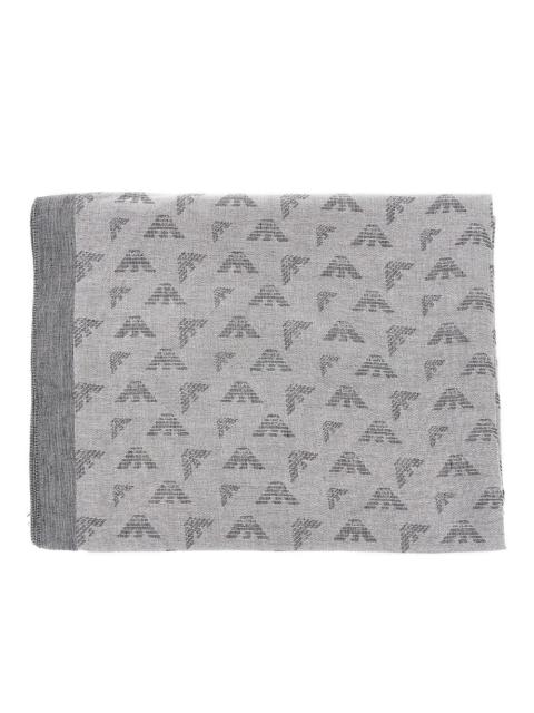 EMPORIO ARMANI VISCOSE-BLEND SCARF WITH EAGLE MOTIF