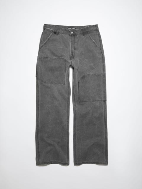 Patch canvas trousers - Carbon grey
