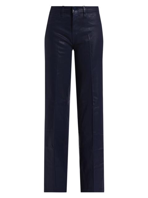 L'AGENCE Women's Scottie Coated High-Rise Wide-Leg Jeans - Deep Midnight Coated