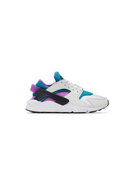 Nike White & Blue Air Huarache Sneakers