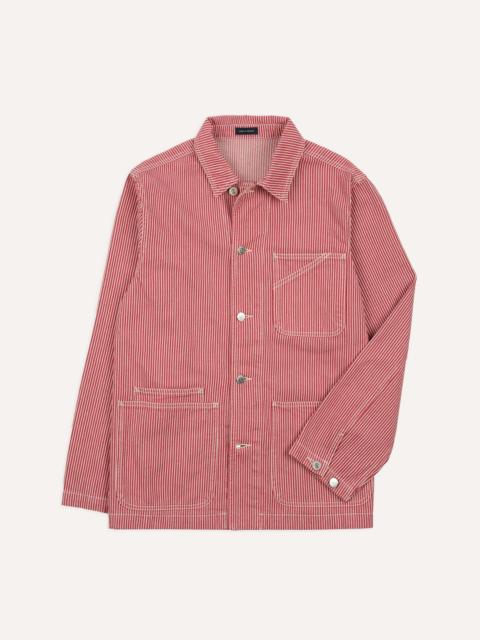 Drake's Red Stripe Cotton Fatigue Jacket