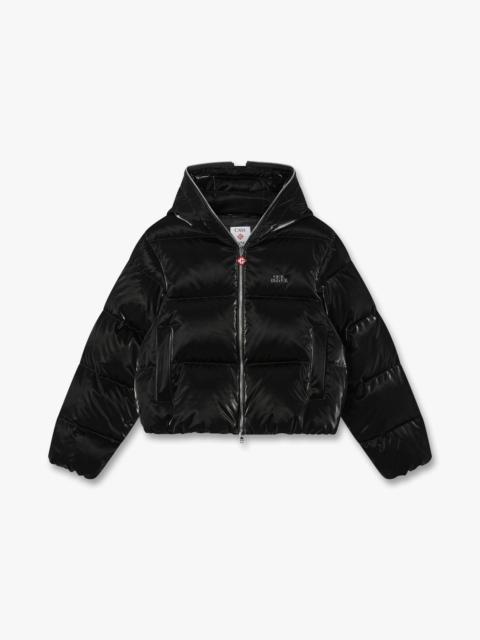 CASABLANCA Black Lacquered Cropped Nylon Puffer Down Jacket