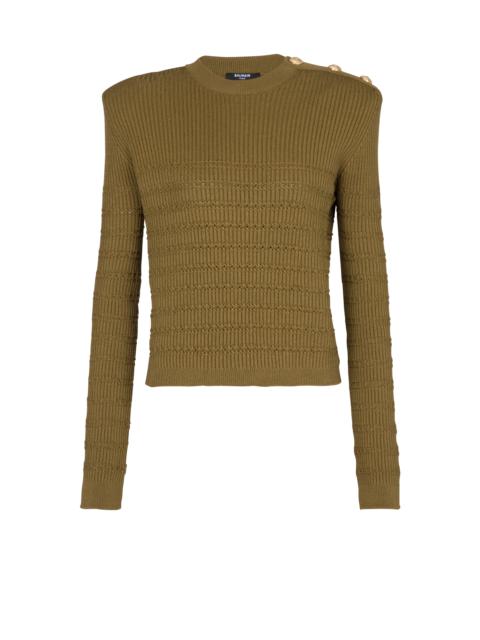 Knit jumper with gold buttons