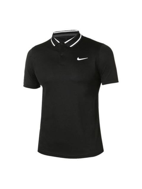Nike Nike Casual Sports Logo Pattern Printing Short Sleeve Polo Shirt Black CW6848-010