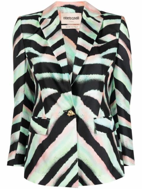 Roberto Cavalli zebra-print silk blazer