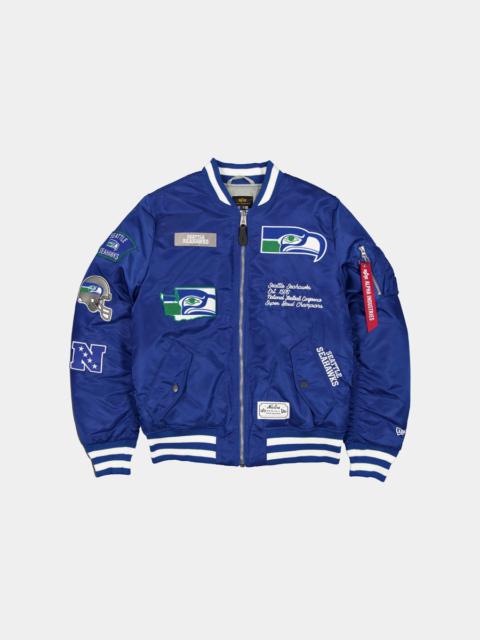 ALPHA INDUSTRIES SEATTLE SEAHAWKS X ALPHA X NEW ERA MA-1 BOMBER JACKET