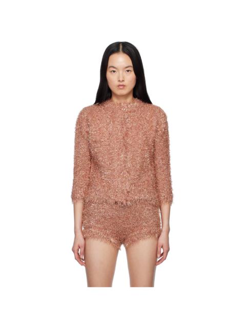 Simone Rocha Pink Tinsel Knit Cardigan
