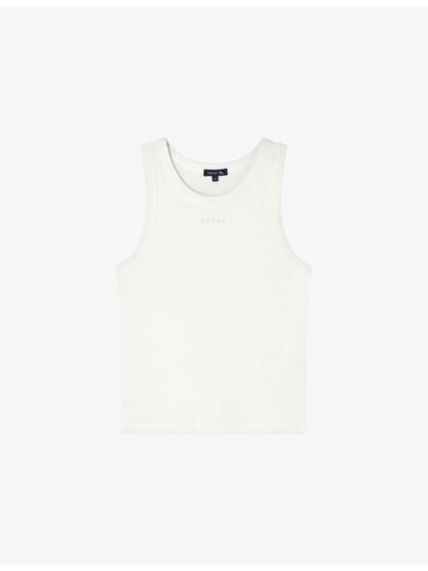 soeur Dolly Brand-Embroidered Cotton Vest Top