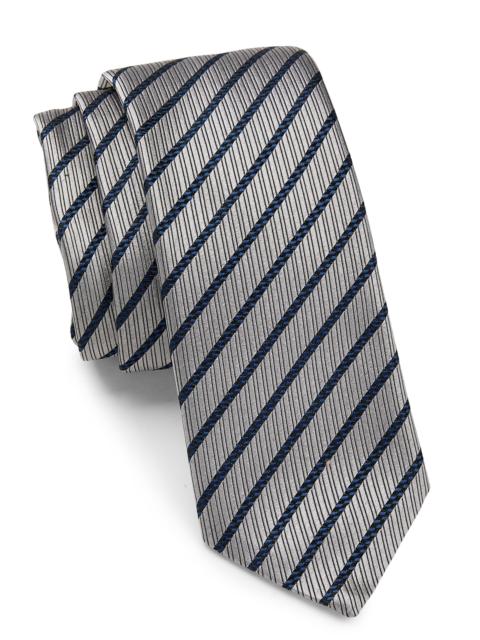 GIORGIO ARMANI Men's Diagonal Striped Silk Jacquard Tie - Polvere