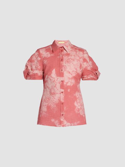 Erdem FLORAL PRINT COTTON SHORT SLEEVE SHIRT