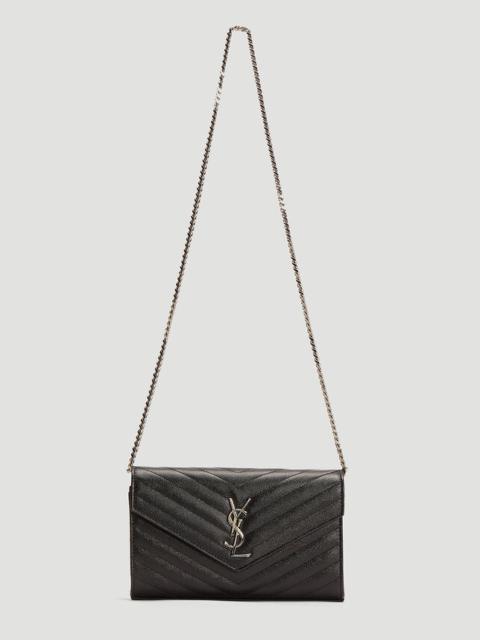 YSL Monogrammed Wallet Bag in Black
