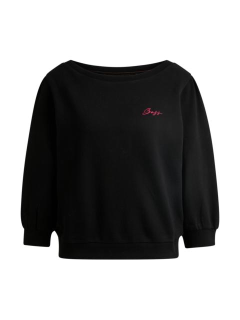 BOSS COTTON-TERRY SWEATSHIRT WITH LOGO DETAIL