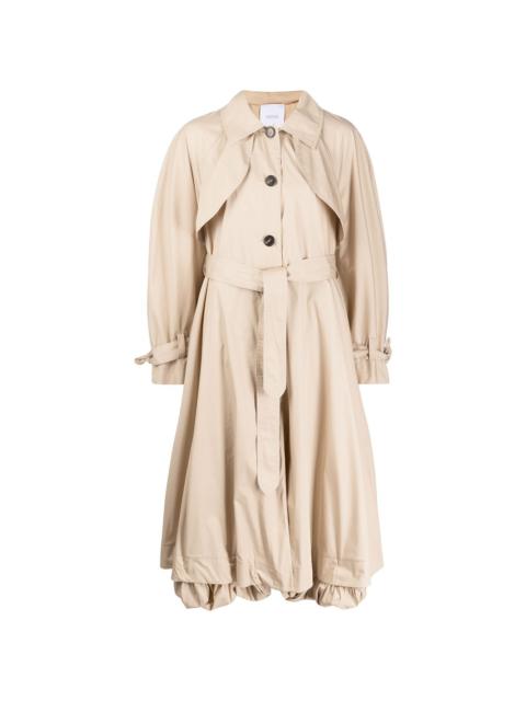 PATOU flared belted trench coat