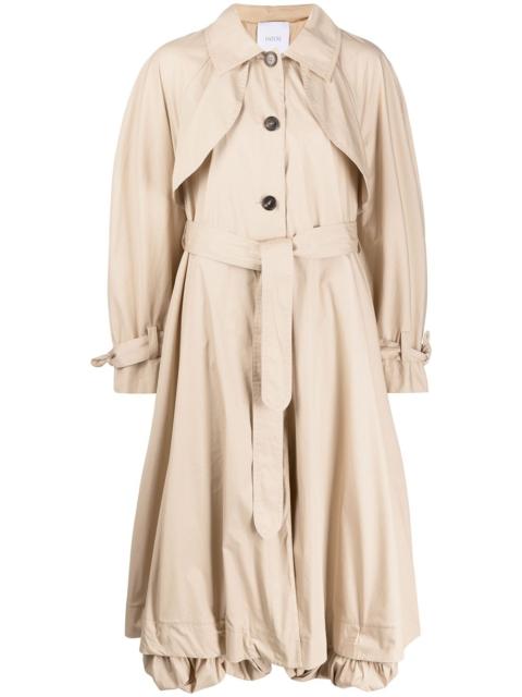 PATOU flared belted trench coat