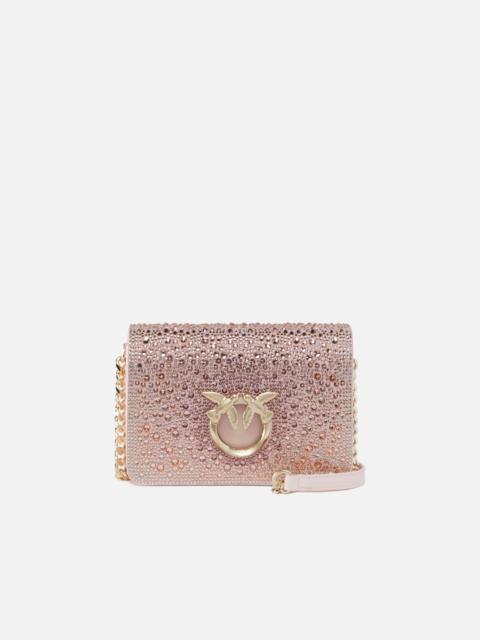 PINKO GALLERIA FULL-RHINESTONE MINI LOVE BAG CLICK