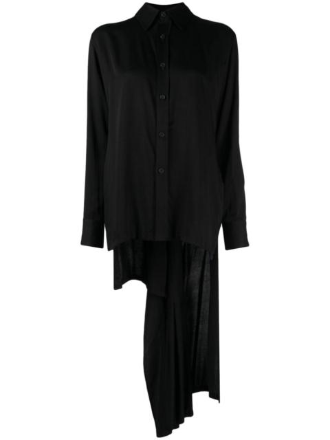 Yohji Yamamoto pleated high-low hem shirt