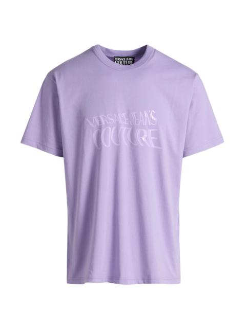 VERSACE JEANS COUTURE Men's Screen-Printed Logo Cotton T-Shirt - Lilac