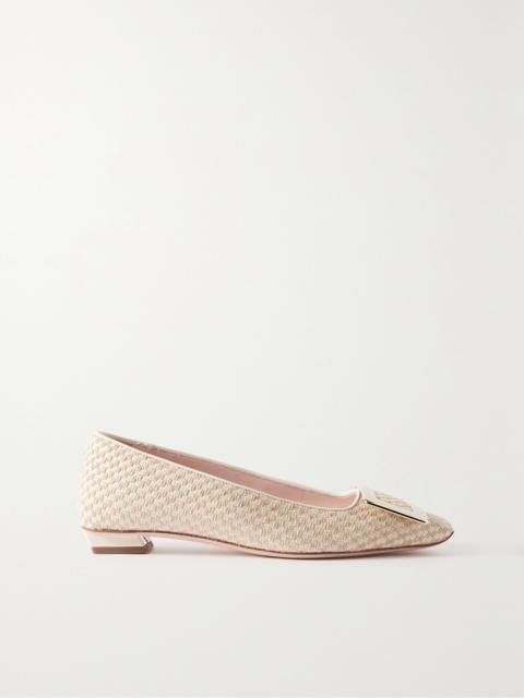 Roger Vivier Belle Vivier Embellished Canvas Flats