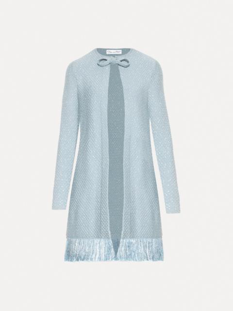 Oscar de la Renta SEQUIN TWEED FRINGE JACKET