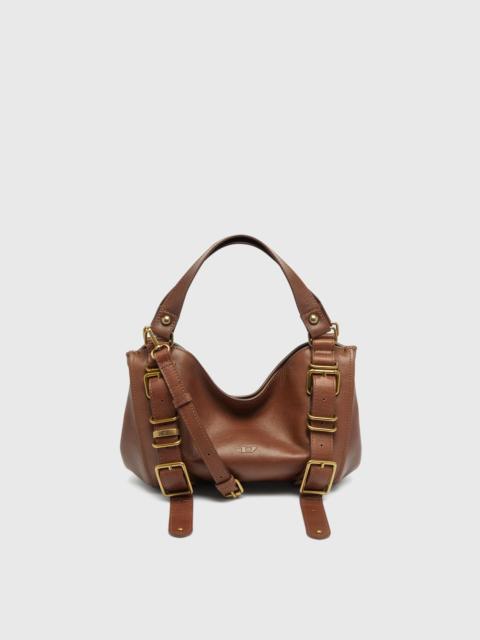 Diesel D-ONE-SMALL TOP-HANDLE BAG IN TREATED LEATHER
