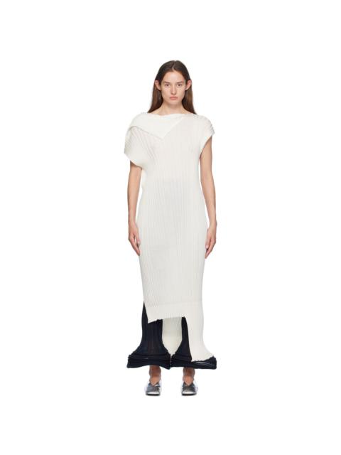 White Sparkling Merino Rib Midi Dress