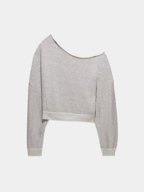 R13 OFF SHOULDER PATTI SWEATSHIRT - HEATHER GREY