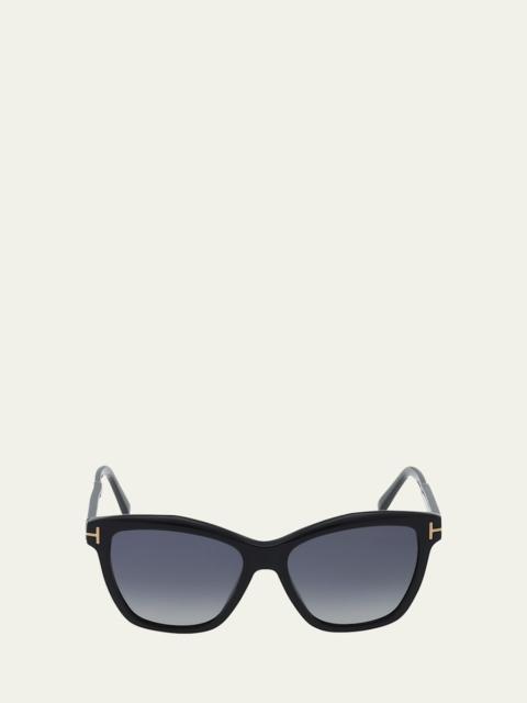 TOM FORD Polarized Acetate & Metal Cat-Eye Sunglasses