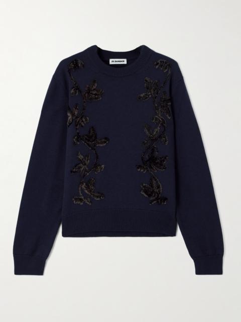 Jil Sander Embroidered Merino Wool Sweater