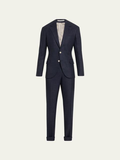 Brunello Cucinelli Men's Tonal Plaid Suit