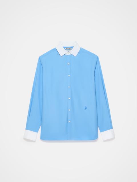 JW Anderson CONTRAST COLLAR DRESS SHIRT IN CORNFLOWER BLUE