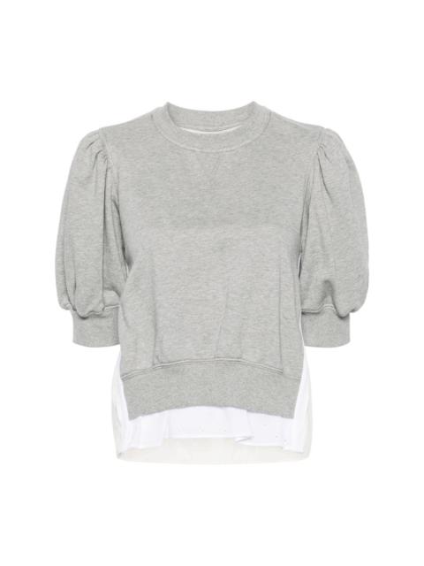 broderie-anglaise cropped sweatshirt