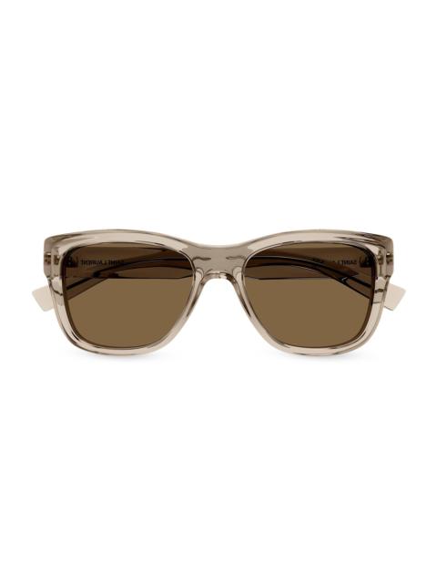SAINT LAURENT Men's SL 674 54MM Square Sunglasses - Translucent Beige Brown