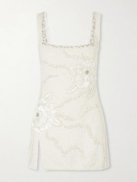 CLIO PEPPIATT Peony Embellished Tulle Mini Dress