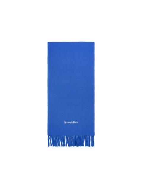 Sporty & Rich serif-logo fringe scarf