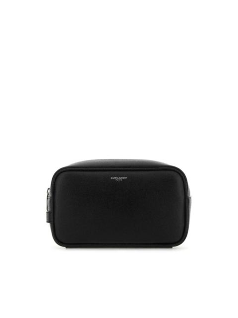 SAINT LAURENT leather wash bag