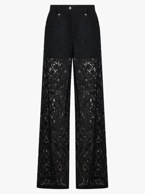 Blumarine REBRODE WIDE LEG LACE PANT | BLACK