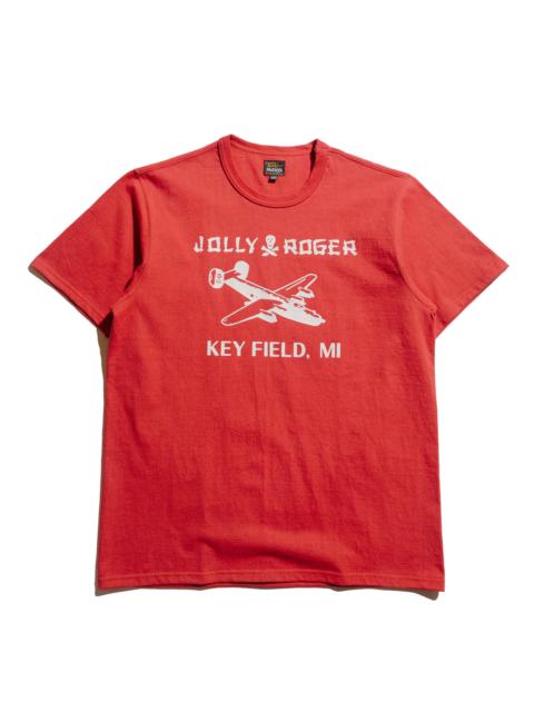 The Real McCoys MC25003 Military Tee / Jolly Roger, Key Field Cherry